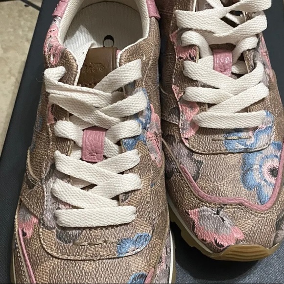 Coach C118 Runner with  Kaffe Fassett Print Sneakers Size 7B - Picture 2 of 5